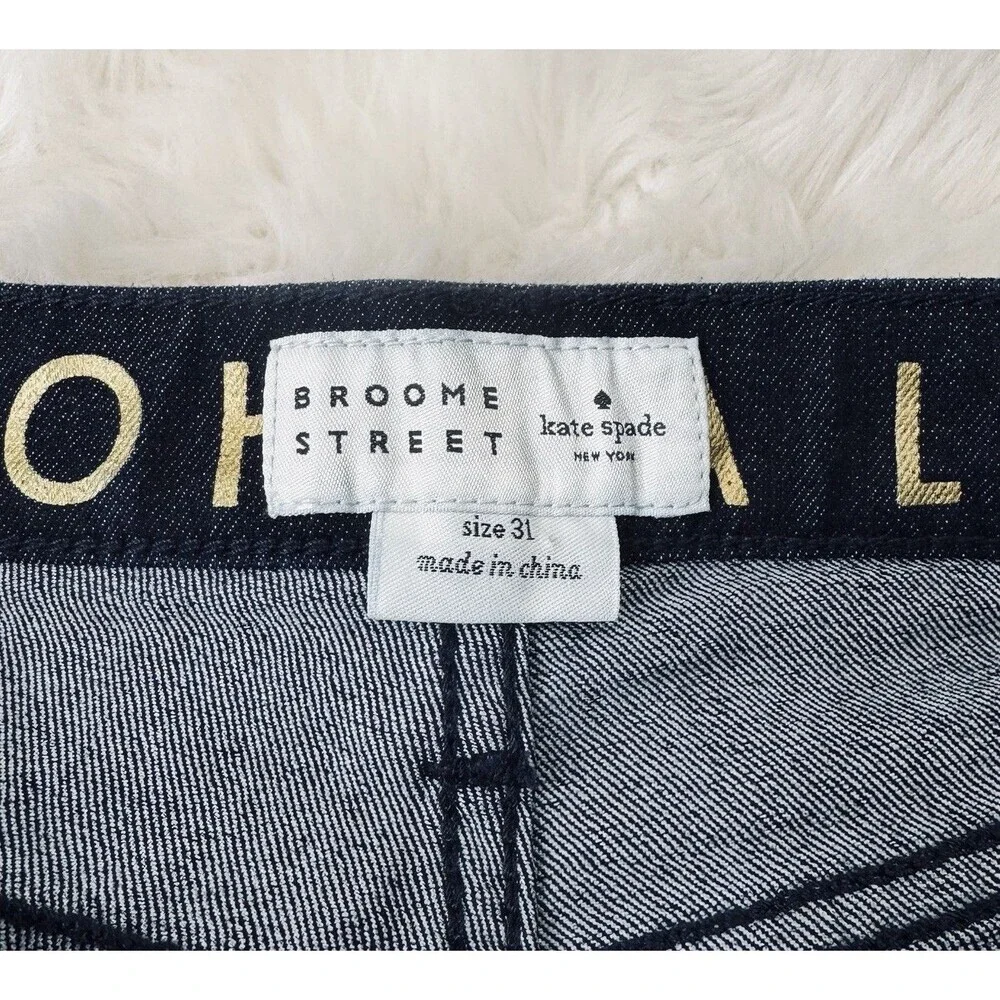 Kate Spade Broome Street Cropped Capri Jeans 31 (32x24.5) Dark Blue Denim Womens